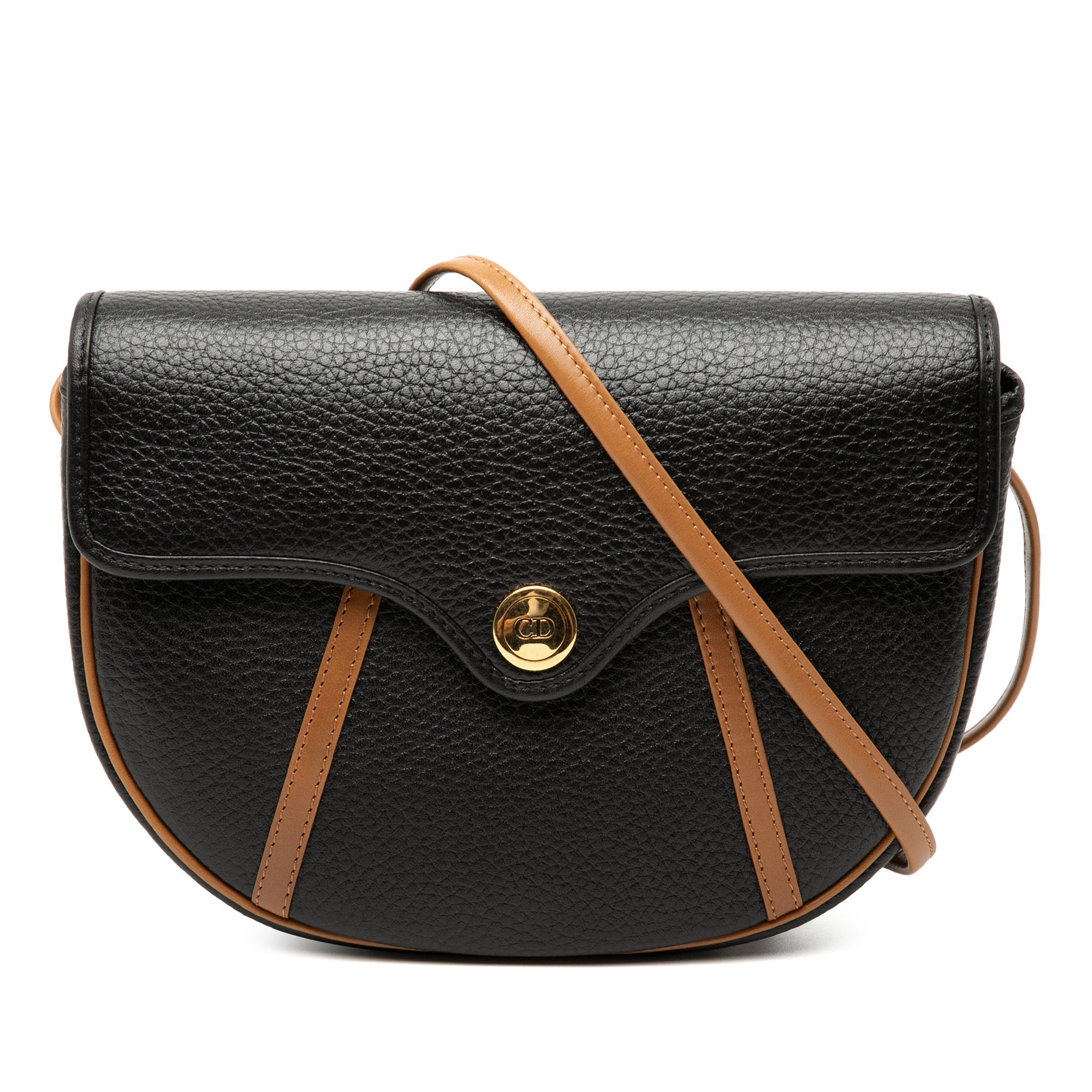 Bicolor Grained Calfskin Crossbody