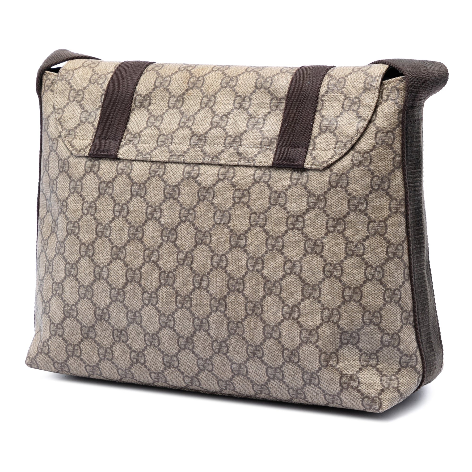 Large GG Supreme Double Buckle Flap Messenger Bag