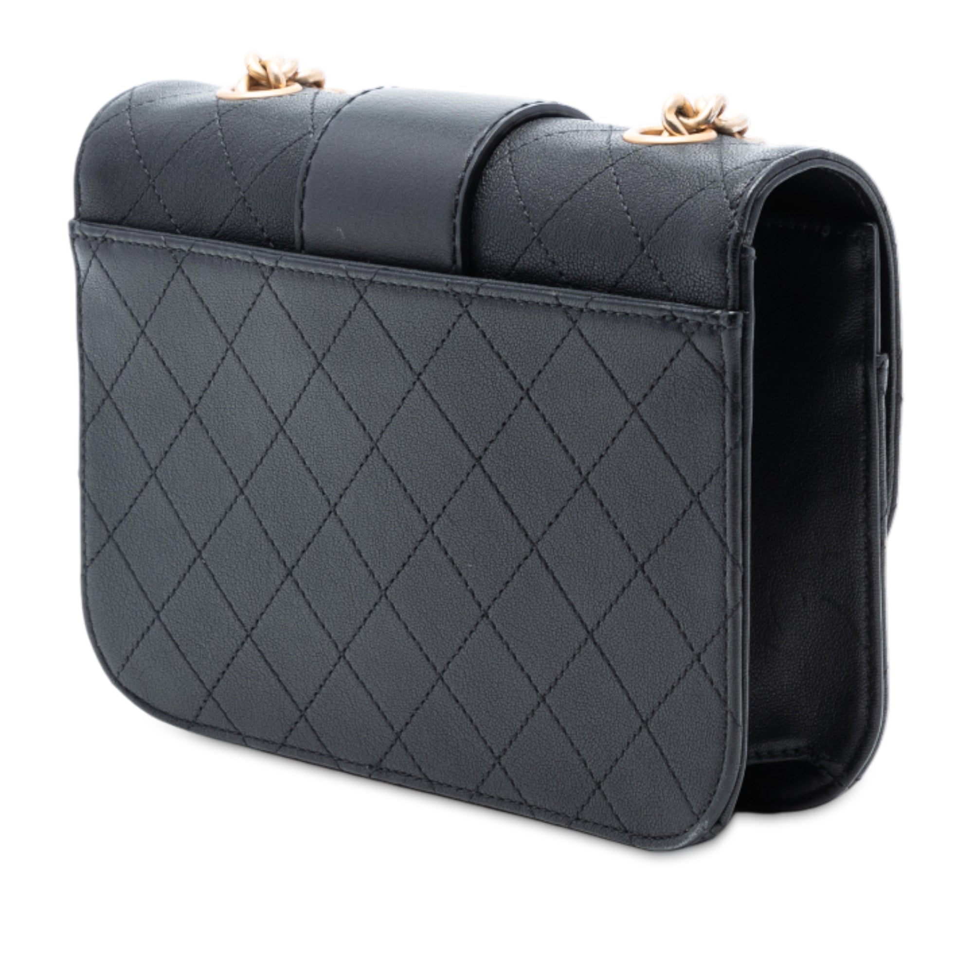 Quilted Calfskin Front Chain Flap