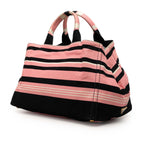 Large Canvas Canapa Righe Striped Satchel