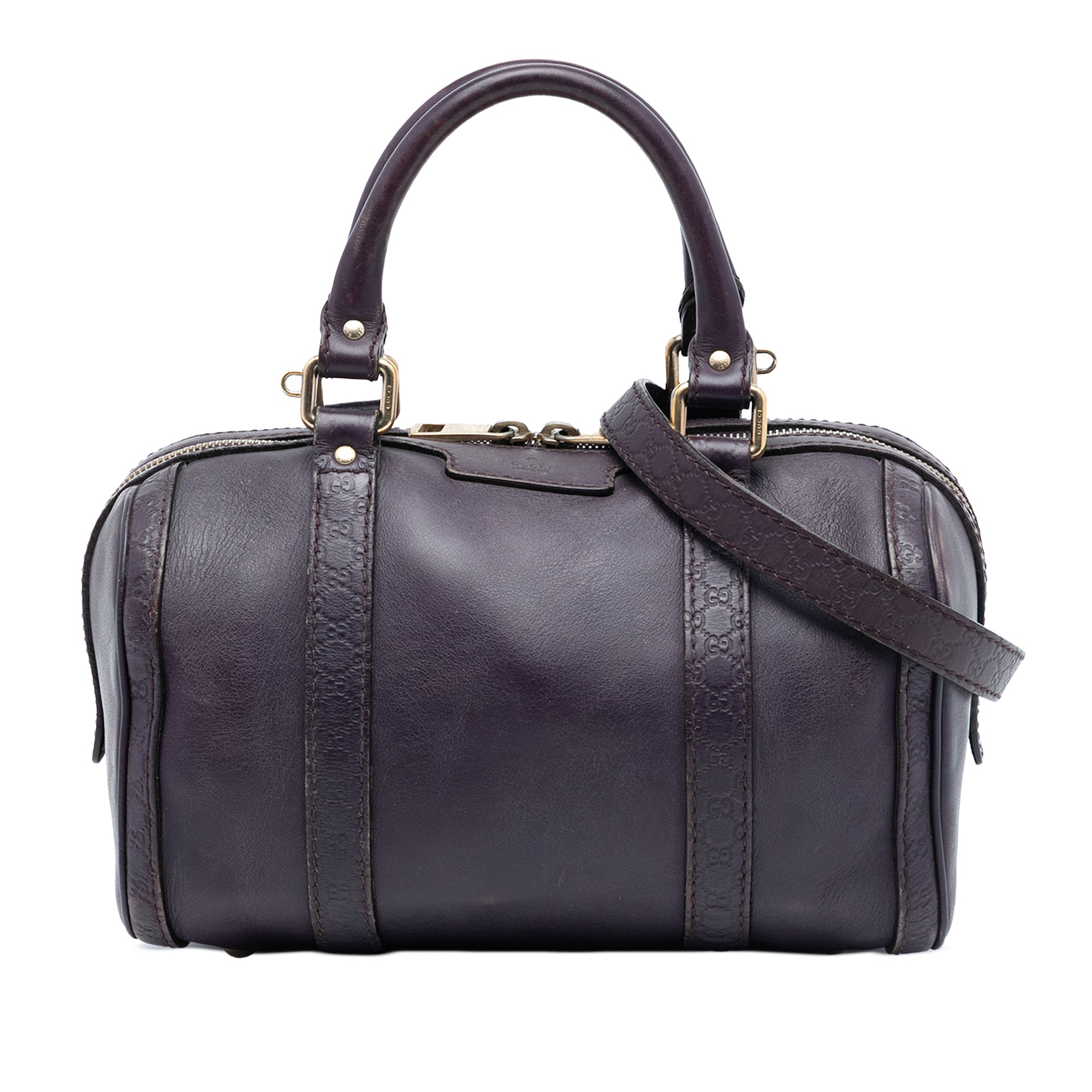 Small Guccissima Trimmed Leather Joy Boston Bag