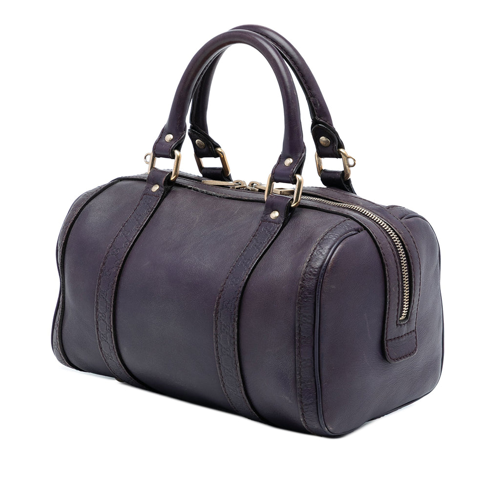 Small Guccissima Trimmed Leather Joy Boston Bag