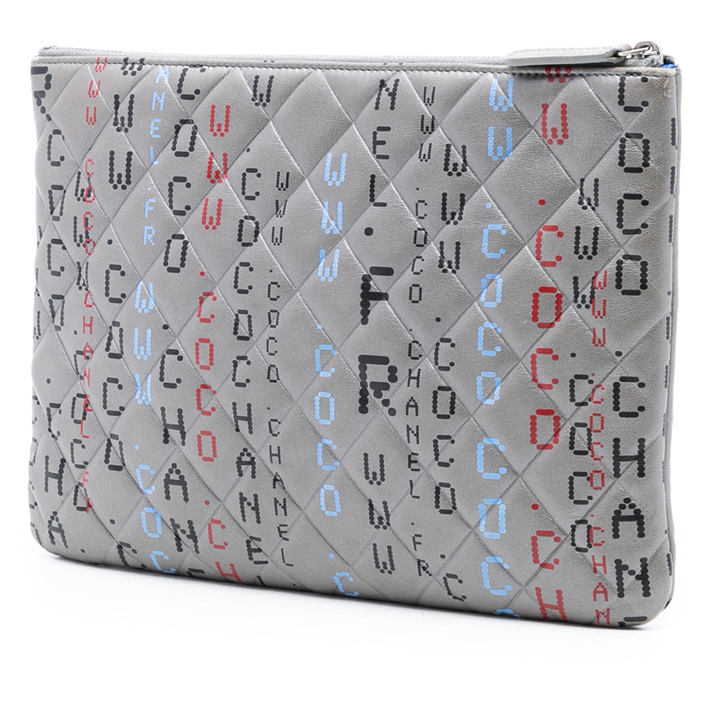 Medium Quilted Lambskin Data Center O Case Clutch