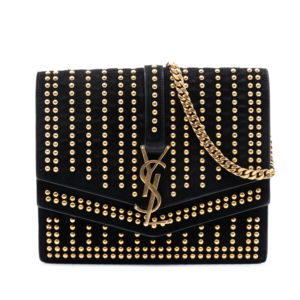 Medium Studded Suede Monogram Sulpice Crossbody