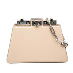 Small Leather Peekaboo Cut Chain Shoulder Bag