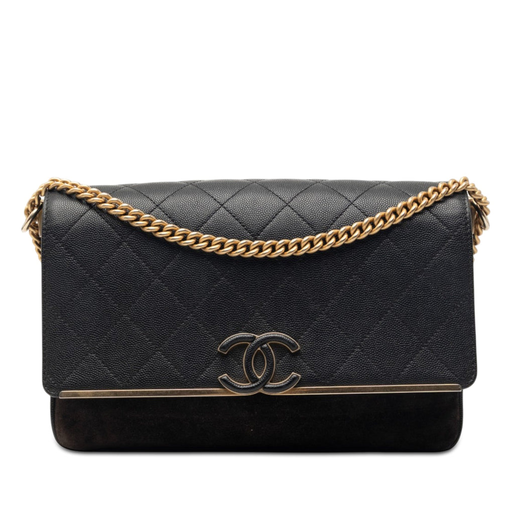 CC Stitched Caviar and Suede Lady Coco Flap