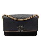 CC Stitched Caviar and Suede Lady Coco Flap