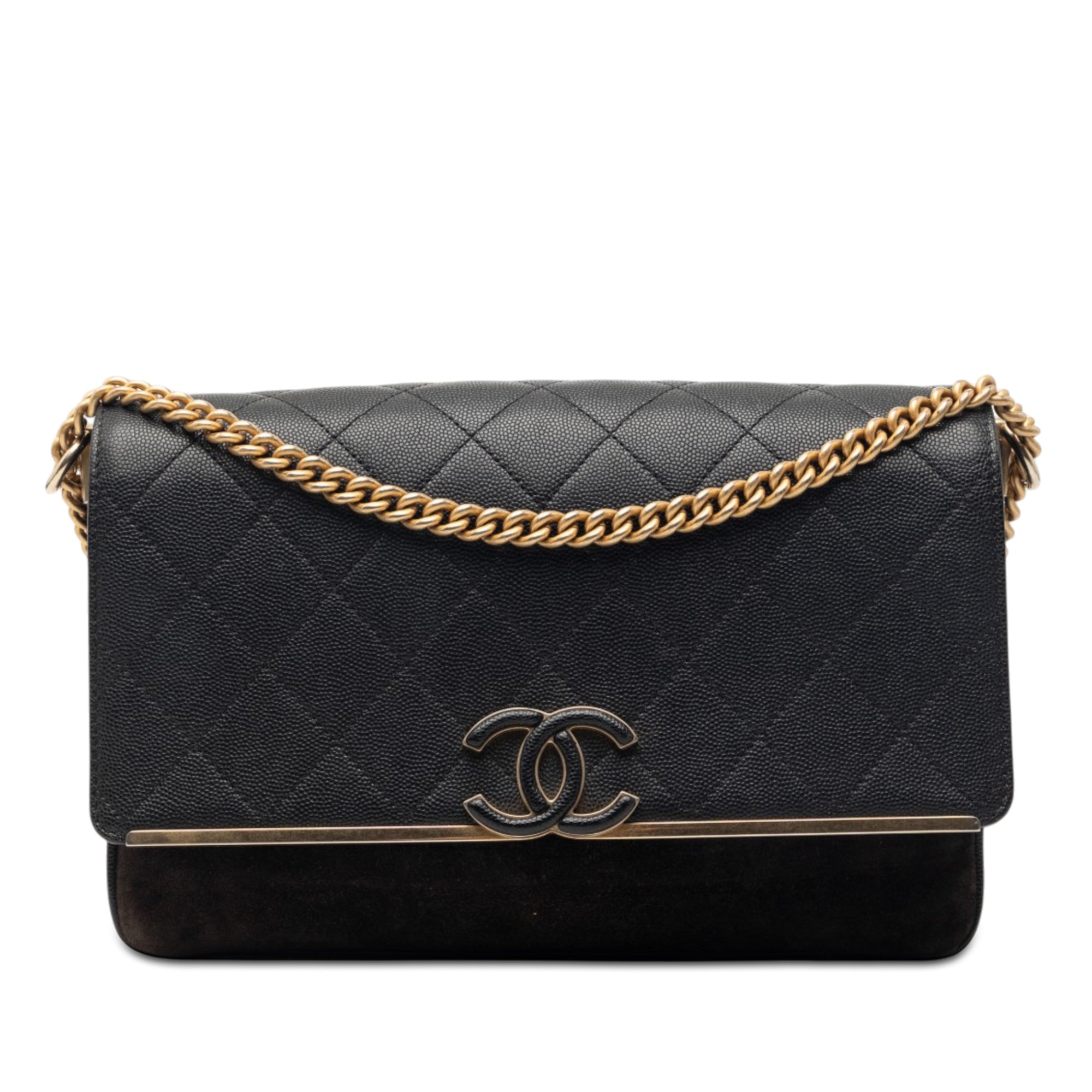CC Stitched Caviar and Suede Lady Coco Flap