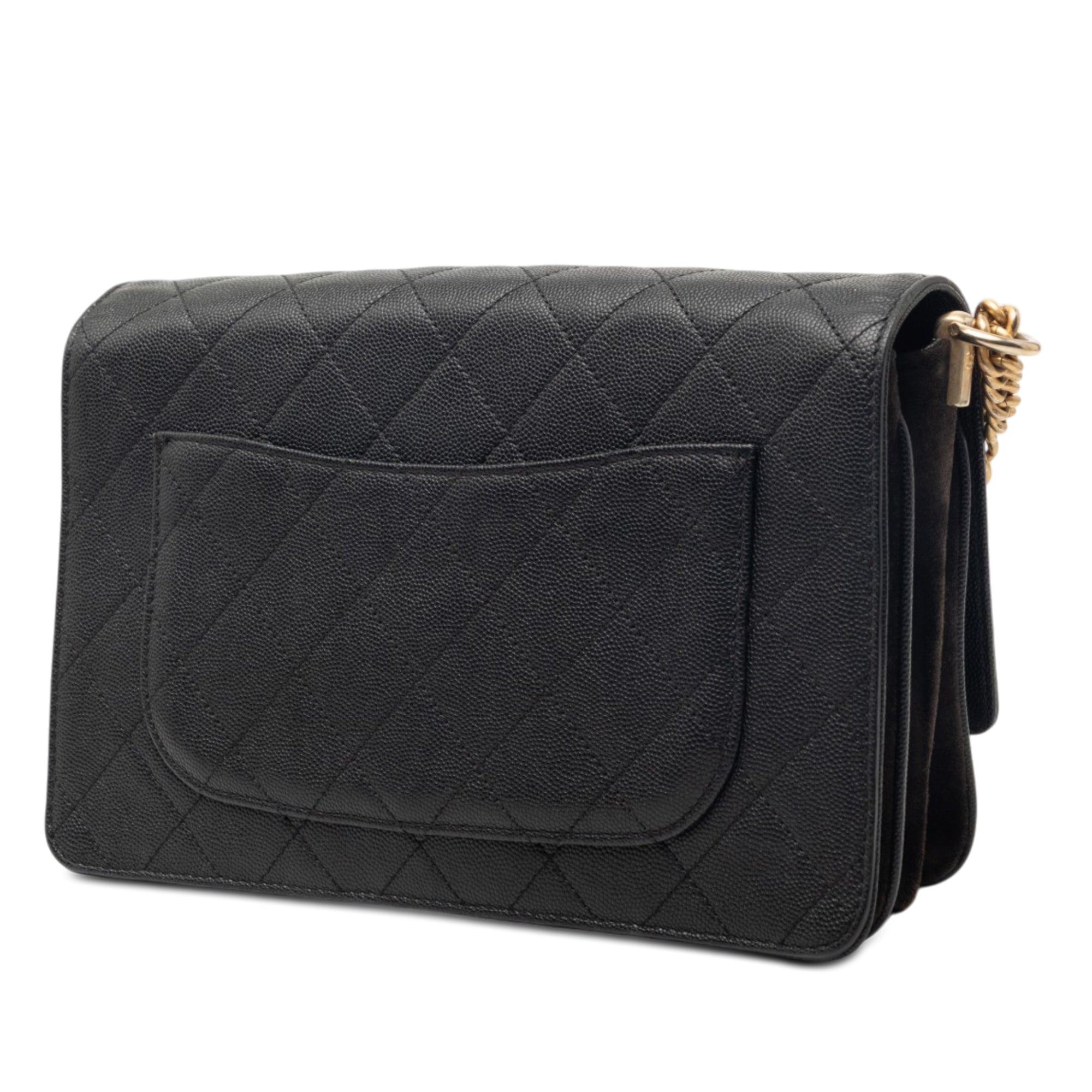 CC Stitched Caviar and Suede Lady Coco Flap