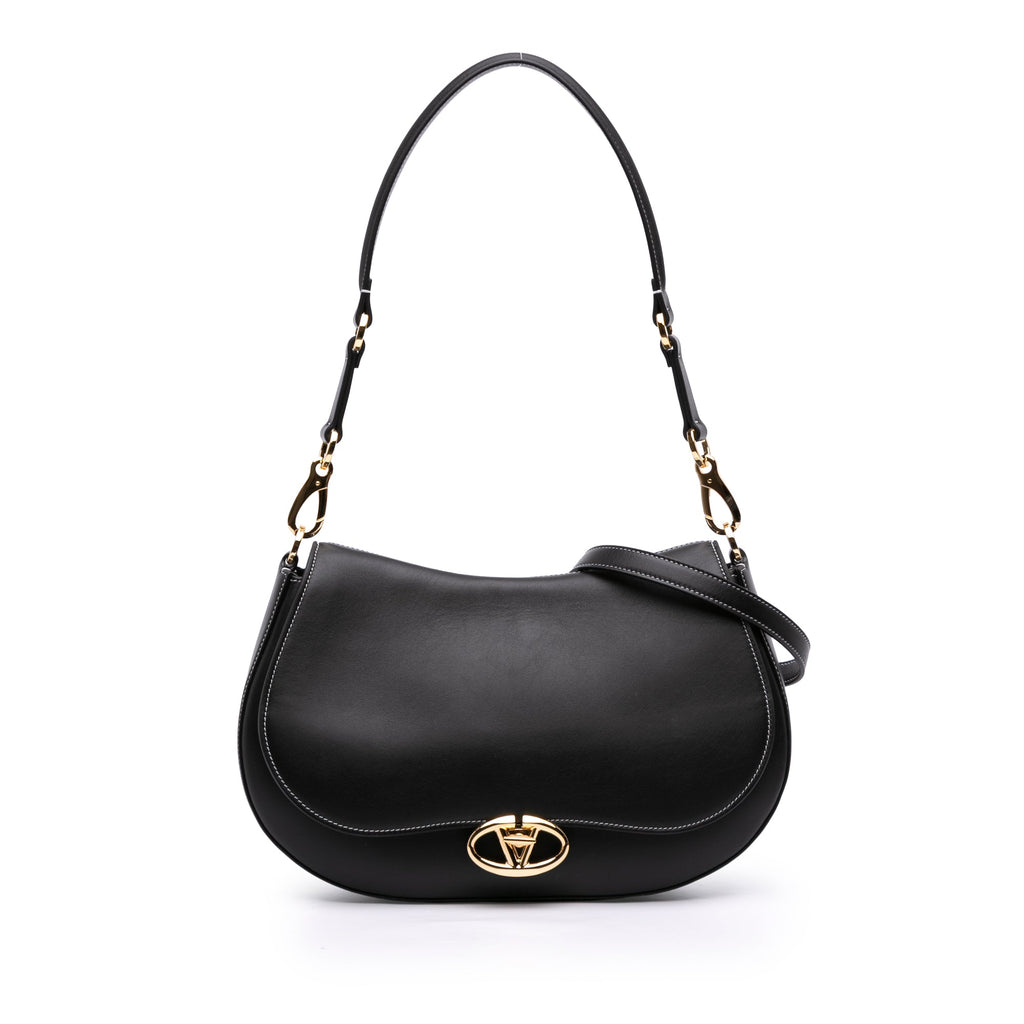 Medium Leather Ohval Flap Bag