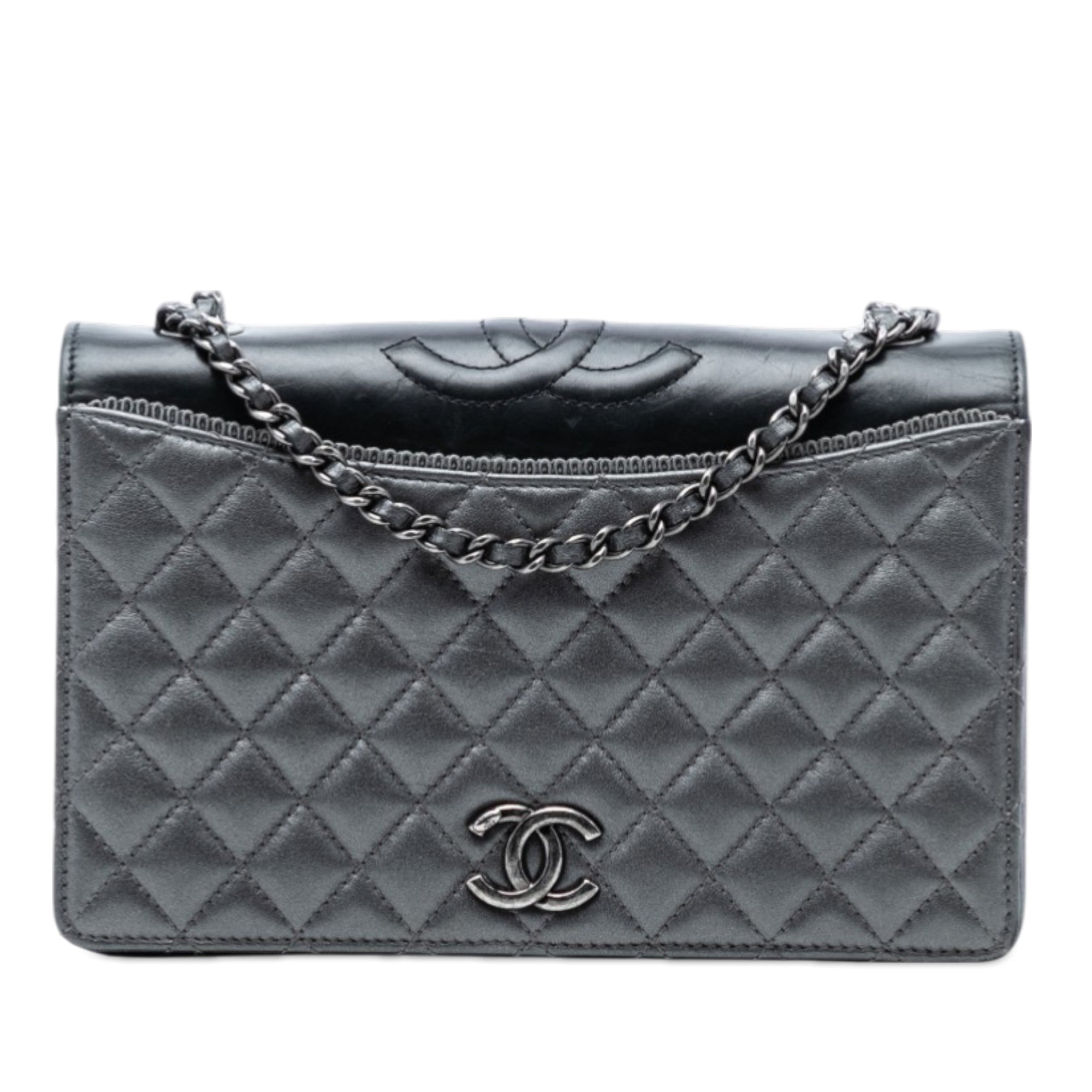 Small Quilted Metallic Lambskin Ballerine Flap