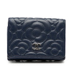 CC Embossed Goatskin Camellia Trifold Compact Wallet
