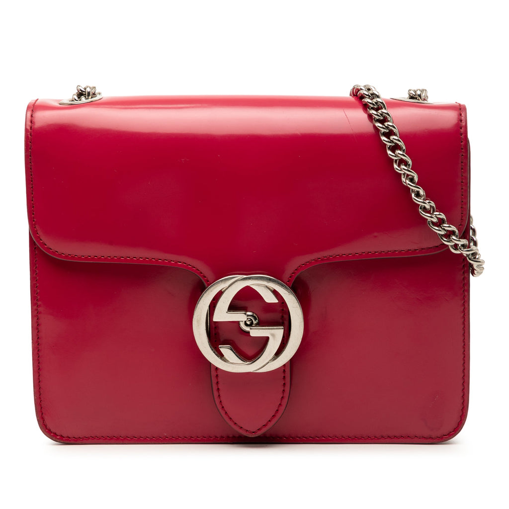 Small Polished Calfskin Interlocking G Dollar Crossbody