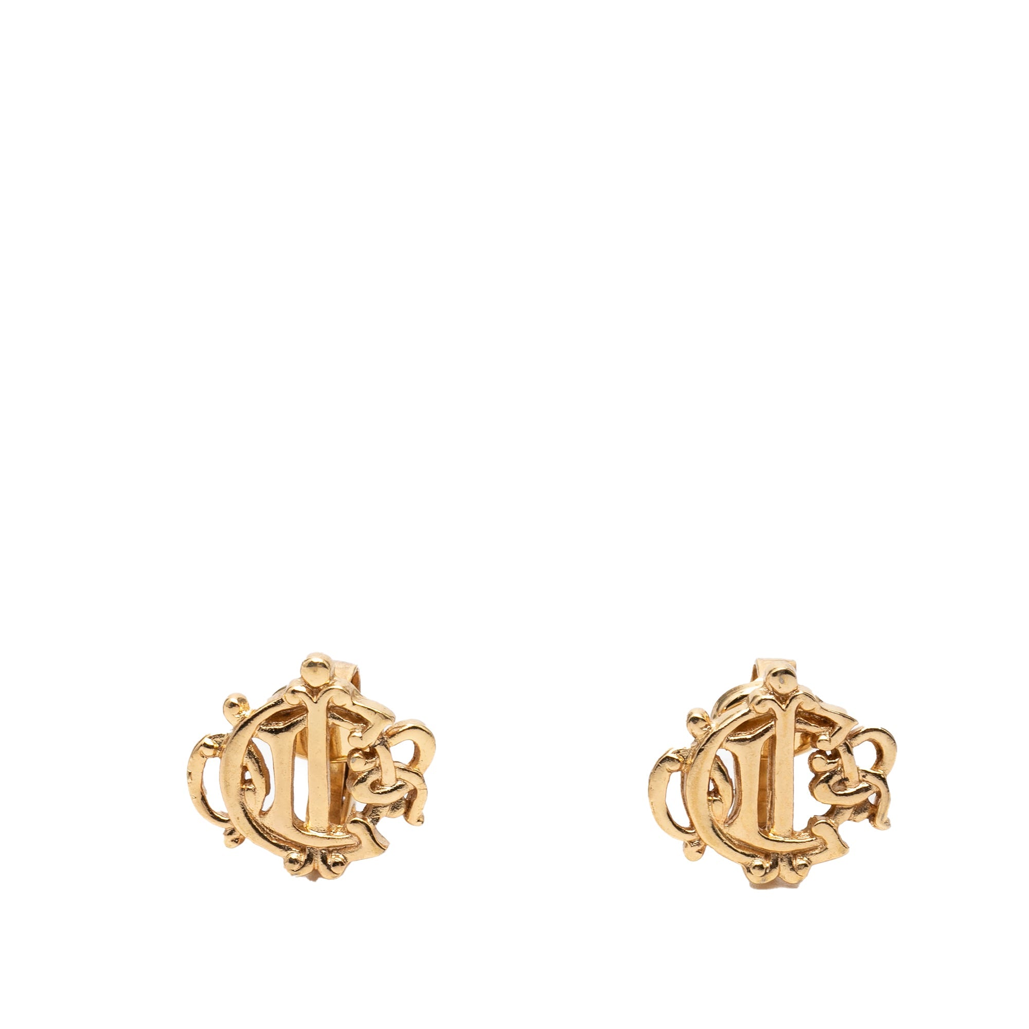 Gold Plated Logo Clip On Earrings