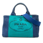 Small Bicolor Canvas Canapa Logo Satchel