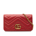 Mini GG Marmont Matelasse Calfskin Wallet On Chain