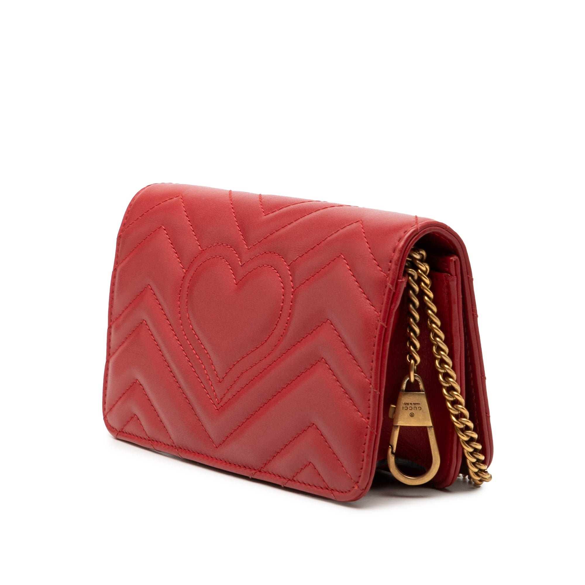 Mini GG Marmont Matelasse Calfskin Wallet On Chain