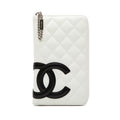 CC Quilted Lambskin Cambon Ligne Zippy Organizer Wallet