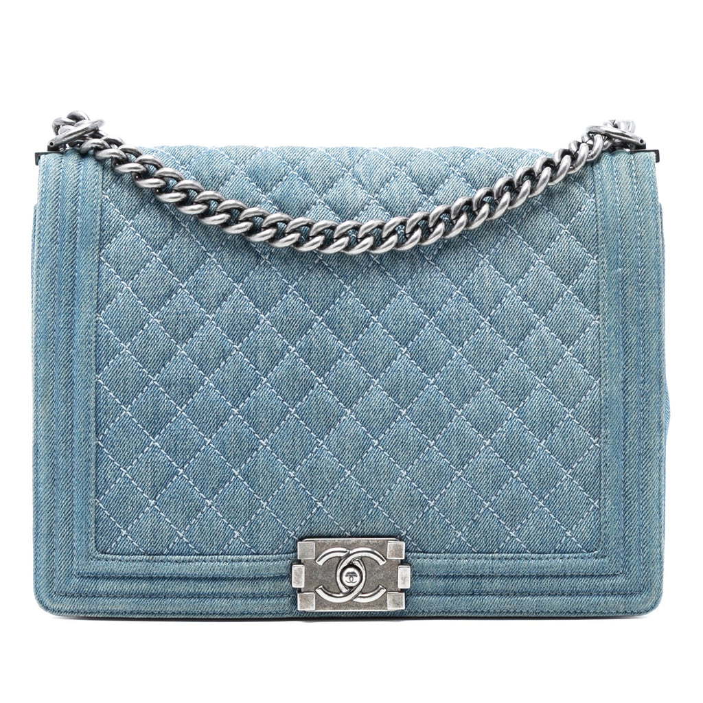 Large Quilted Denim Boy Flap