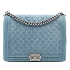 Large Quilted Denim Boy Flap
