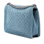 Large Quilted Denim Boy Flap