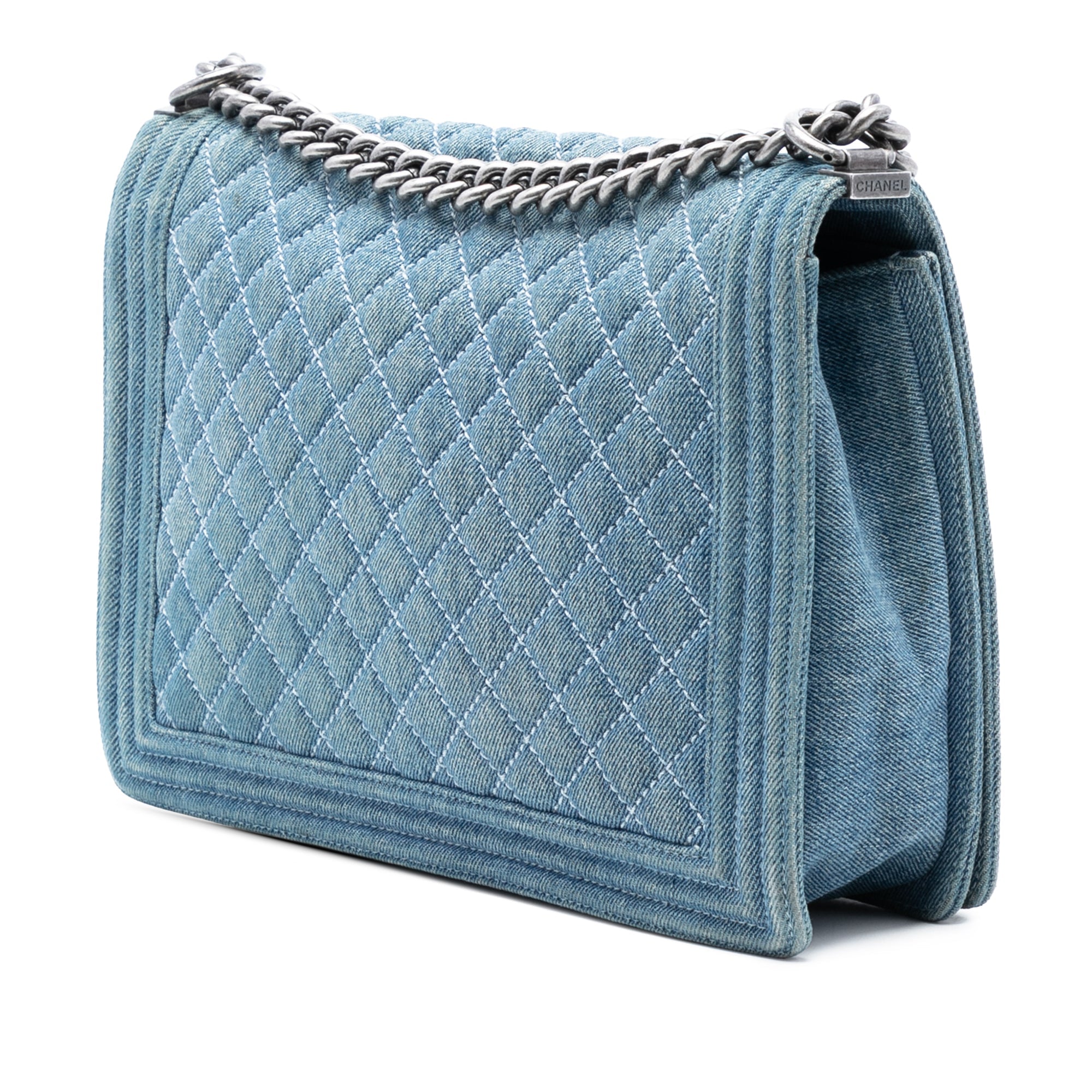 Large Quilted Denim Boy Flap