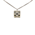 CC Plated Brass Acrylic Cube Pendant Necklace