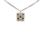 CC Plated Brass Acrylic Cube Pendant Necklace