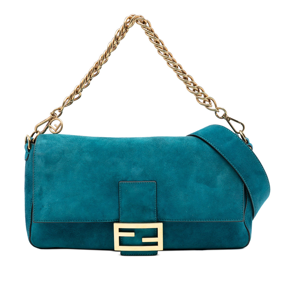 Large Suede Chamois Baguette Satchel