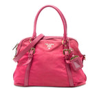 Saffiano Trimmed Tessuto Dome Satchel