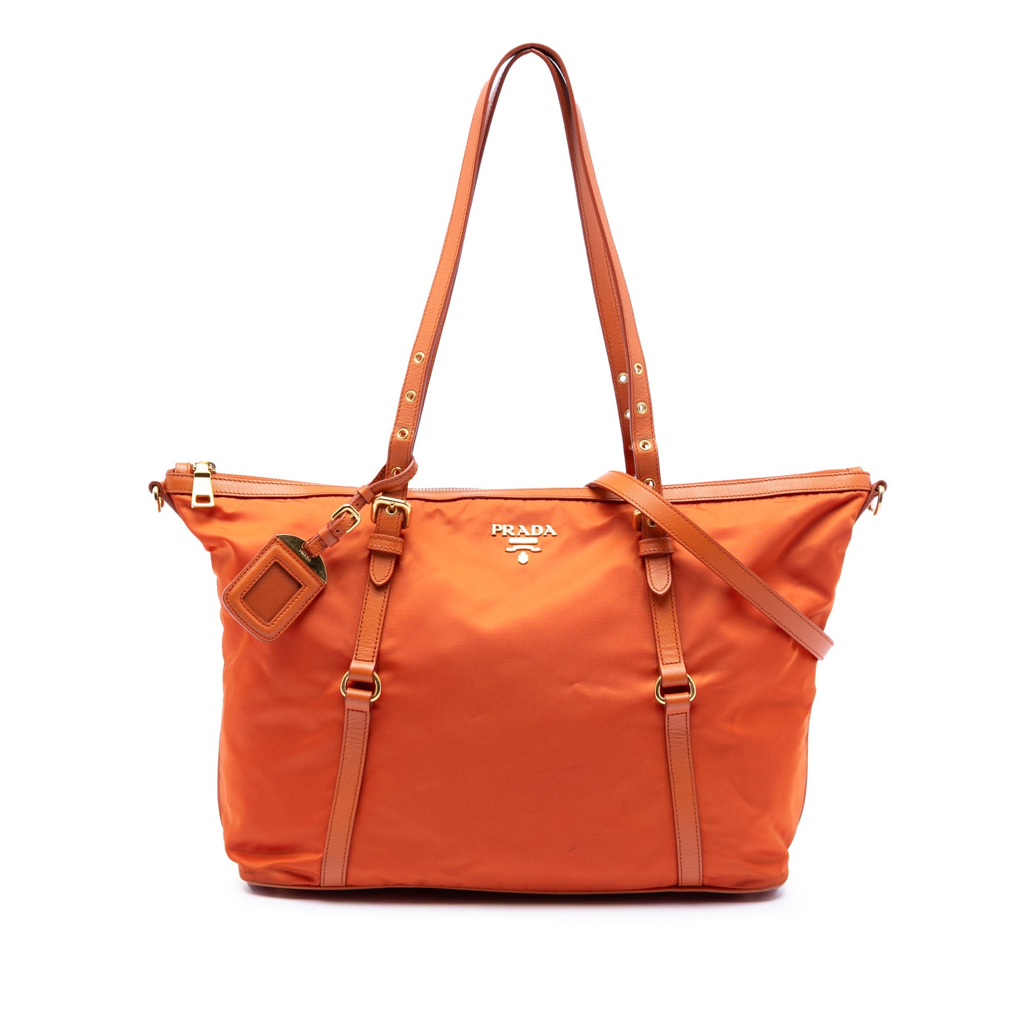 Saffiano Trimmed Tessuto Satchel