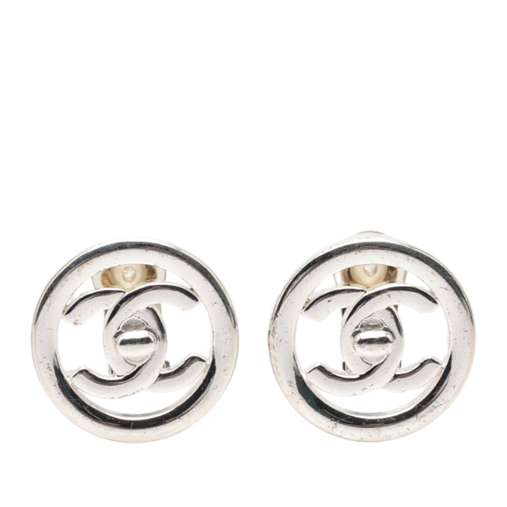 CC Brass Turnlock Round Clip On Earrings