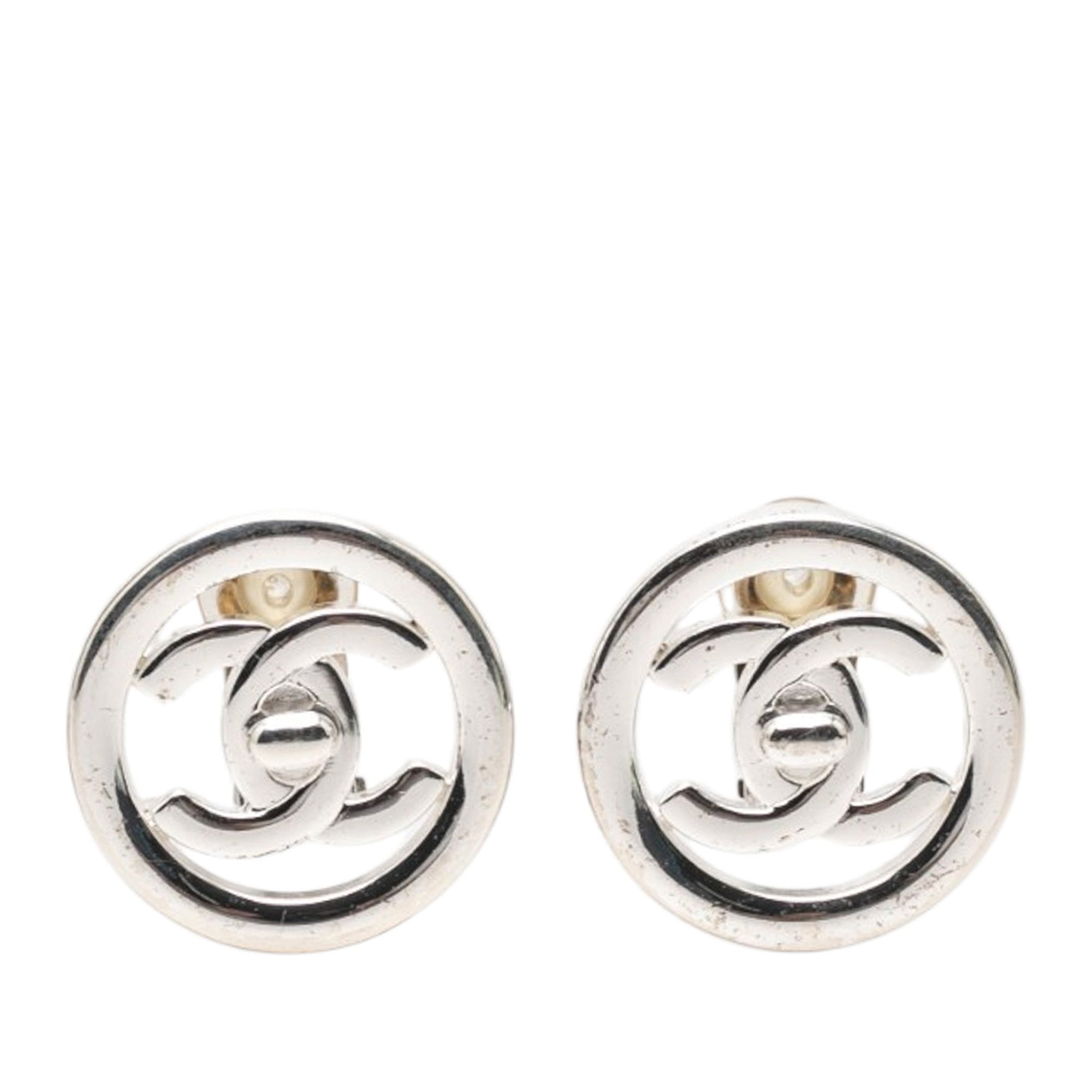 CC Brass Turnlock Round Clip On Earrings