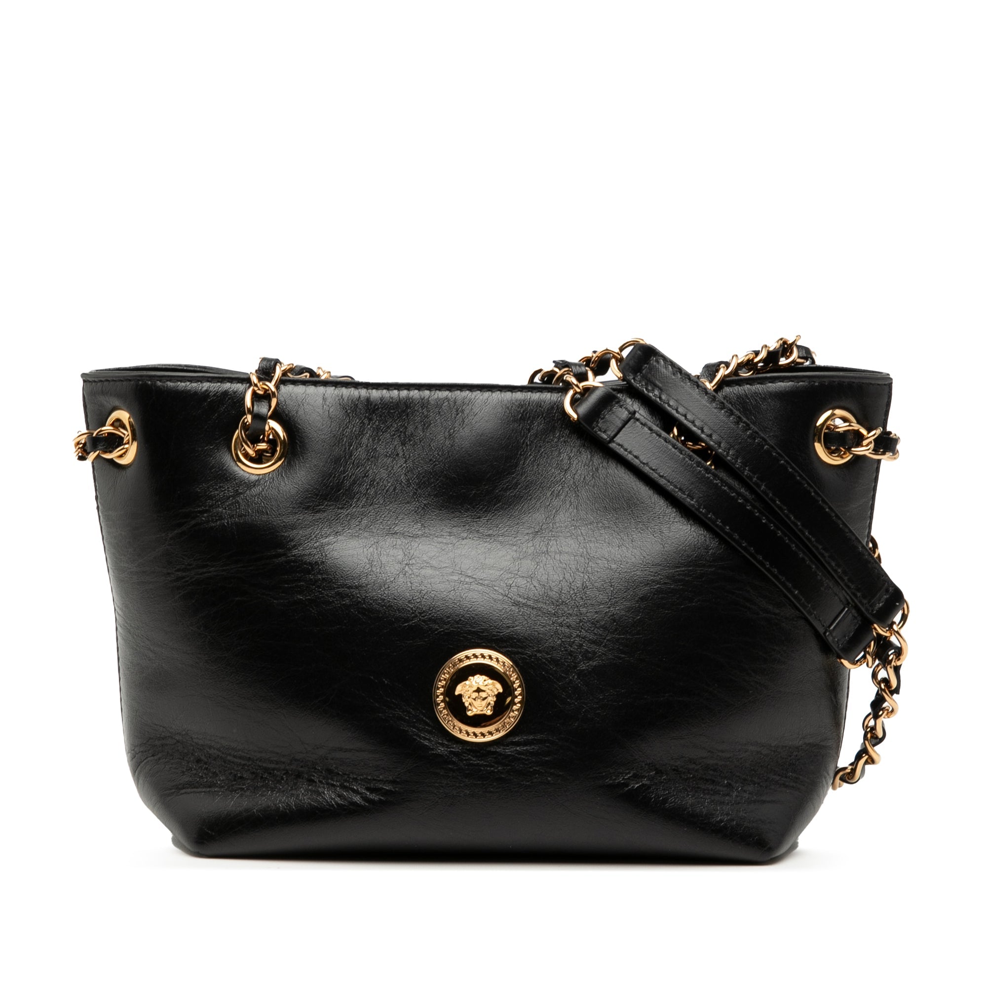 Leather La Medusa Shoulder Bag