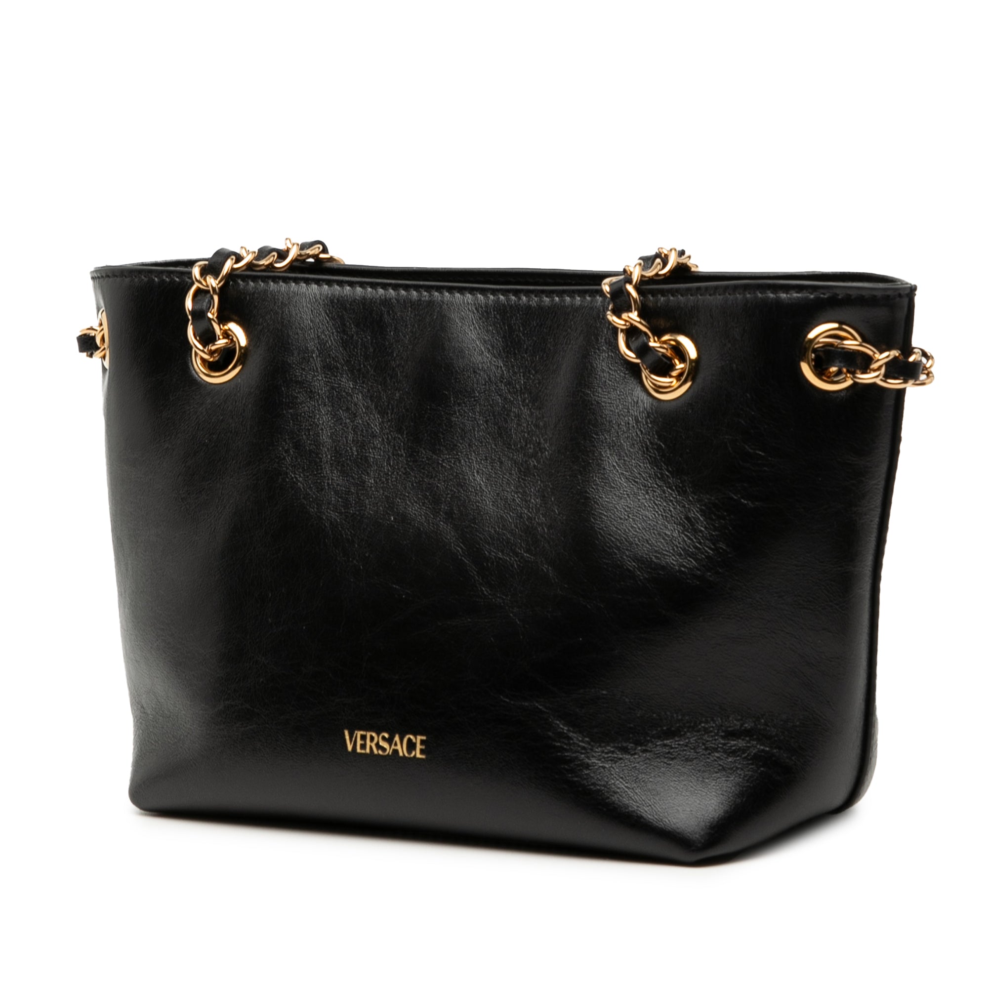 Leather La Medusa Shoulder Bag
