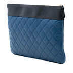 Medium Bicolor Quilted Sheepskin Mademoiselle O Case Clutch