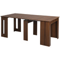 Foldable Extendable Dining Table, Kitchen Table for Small Spaces, Seats up to 6 People, Light Brown
