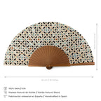 Islamic Geometry Silk & Wood Hand Fan