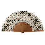 Islamic Geometry Silk & Wood Hand Fan