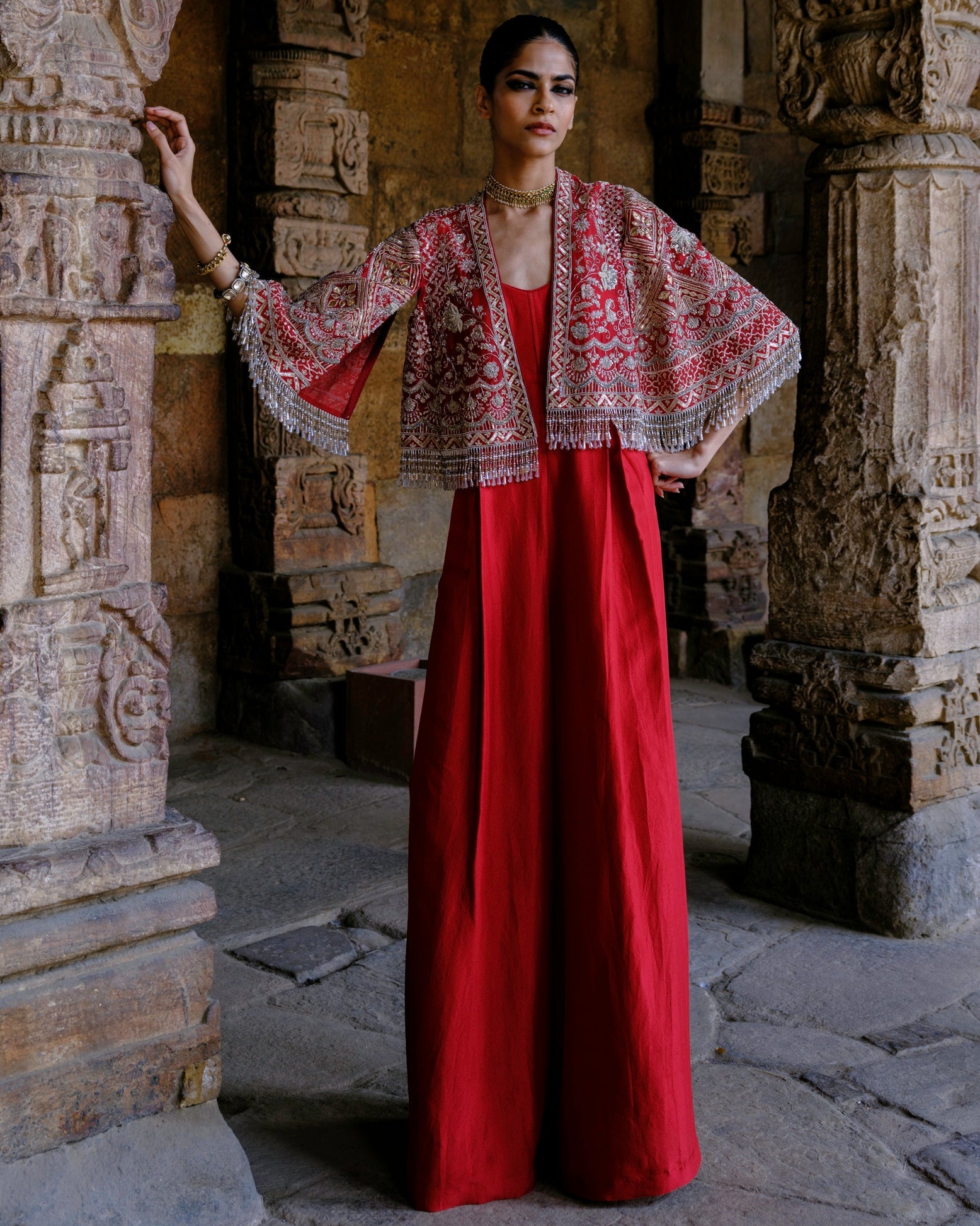 Maytri Jumpsuit with Cape By KYNAH, Luxury Indian Fashion & Bridal Wear