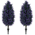 Set of 2 Artificial Lavender Flowers with Stakes, 90 cm Tall Indoor Outdoor Fake Plants Featuring 642 Blossoms, Blue