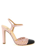 Francesco Russo Two-Tone Crocheted Nappa Pump — pink
