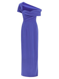 Carolina Herrera Off-the-Shoulder Column Dress — Purple