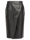 Kassl Editions Oil-Coated Canvas Wrap Skirt — Black