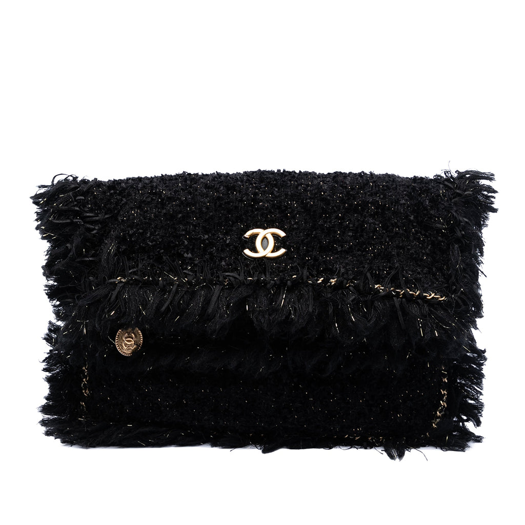 Paris Cosmopolite Tweed Fringe Clutch