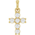 Accented Lab Diamond Cross Pendant