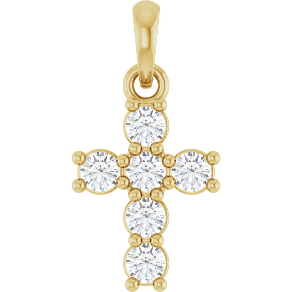 Accented Lab Diamond Cross Pendant
