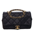 Small Quilted Lambskin Round Top Handle Flap