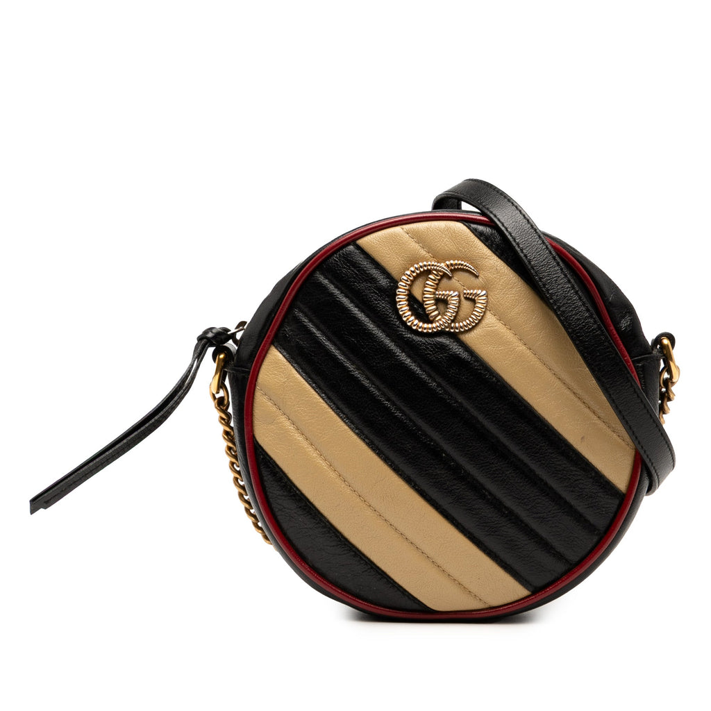 Mini GG Marmont Matelasse Leather Torchon Round Crossbody