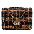 Medium Quilted Tweed Beauty Lock Flap
